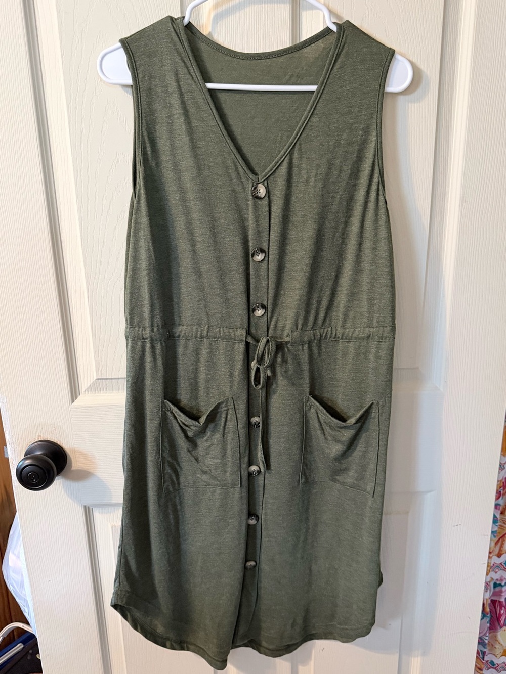 NWT:CUPSHE OLIVE SLEEVELESS LOUNGE COVERUP DRESS